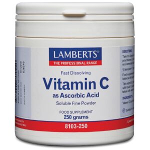 Lamberts Vitamin C Ascorbic Acid - Fill Size 250 Grams Powder