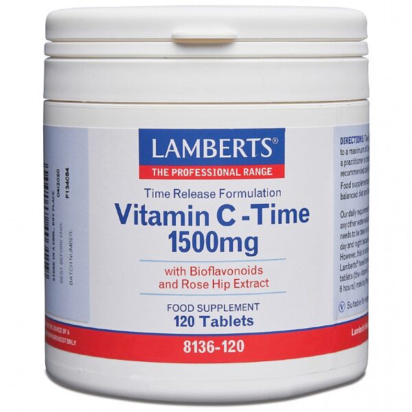 Lambert Vitamin C - Time 1500mg - Fill Size 120 Tablets
