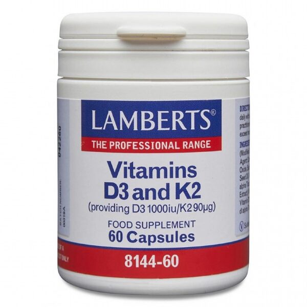 Lamberts Vitamins D3 and K2 - Fill Size 60 Capsules