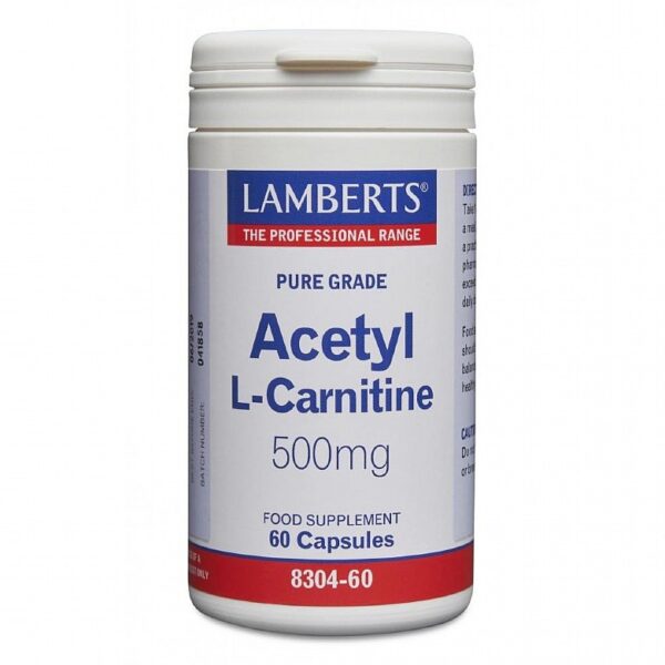 Lamberts Acetyl L-Carnitine 500mg - Fill Size 60 Capsules
