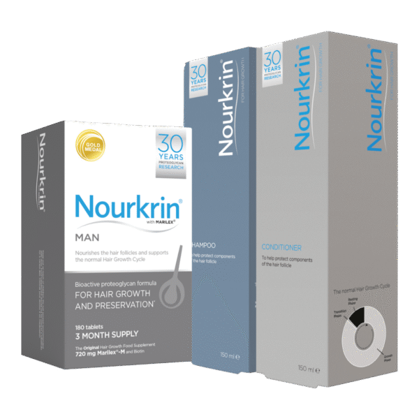 Nourkrin Man Value Pack (3 Month supply with FREE Shampoo & Conditioner)