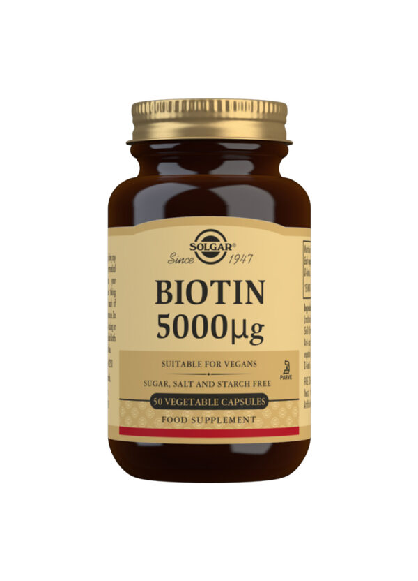 Solgar Biotin 5000 mg Vegetable Capsules - Pack of 50