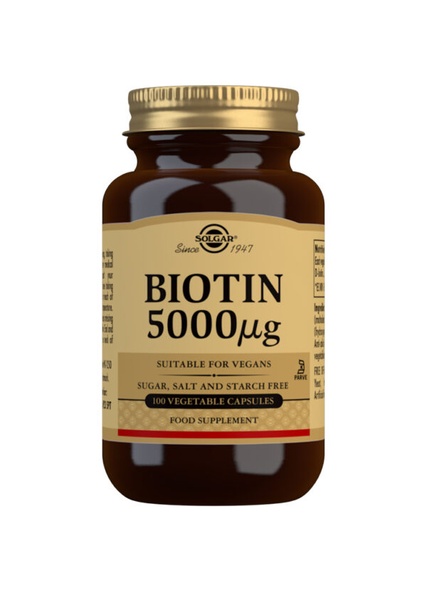 Solgar Biotin 5000 mg Vegetable Capsules - Pack of 100