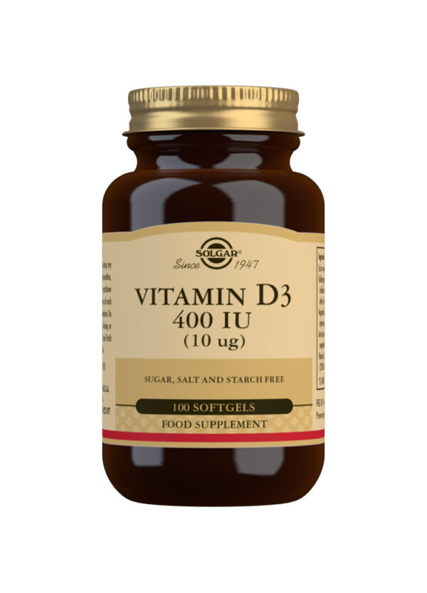 Solgar Vitamin D3 400 IU (10 mg) Softgels - Pack of 100