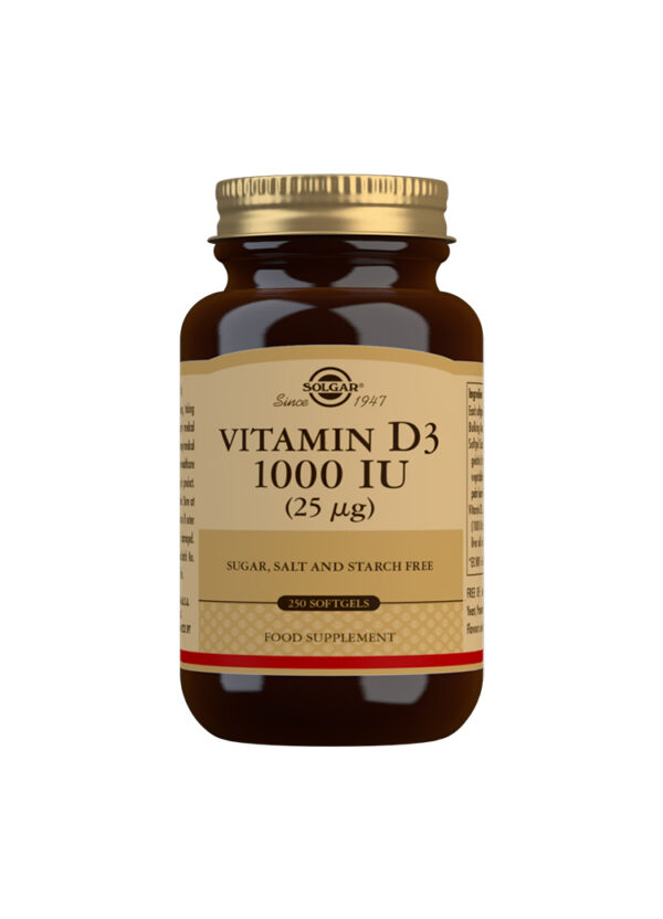 Solgar Vitamin D3 1000 IU (25 mg) Softgels - Pack of 250