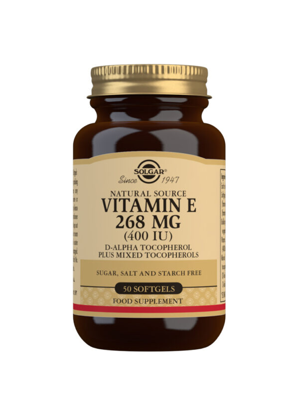 Solgar Natural Source Vitamin E 268 mg (400 IU) Softgels - Pack of 50