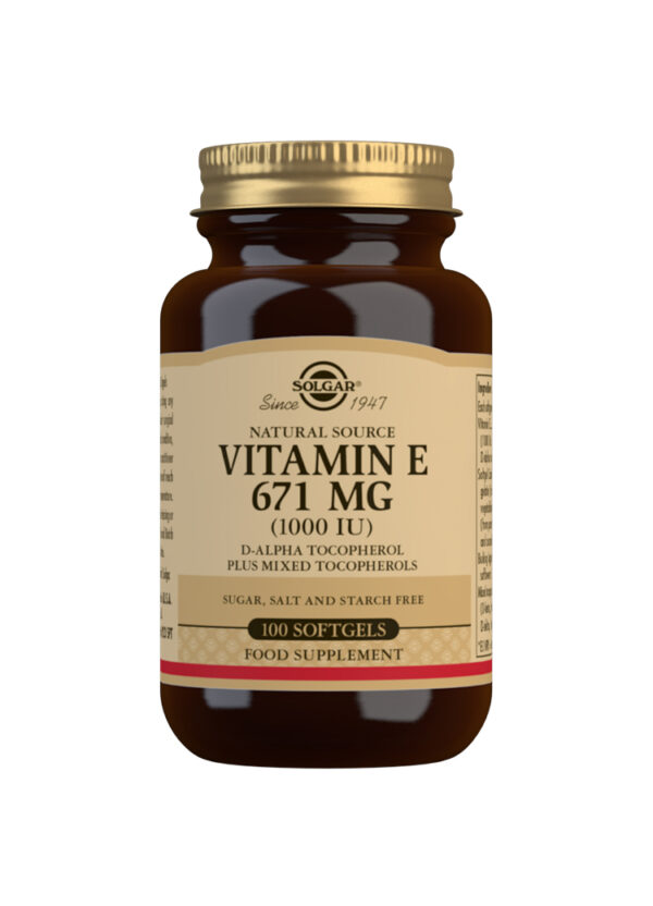 Solgar Natural Source Vitamin E 671 mg (1000 IU) Softgels - Pack of 100