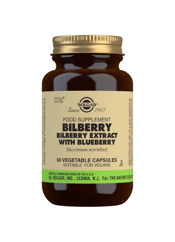 Solgar Bilberry Berry Extract with Blueberry Vegetable Capsules - Pack of 60