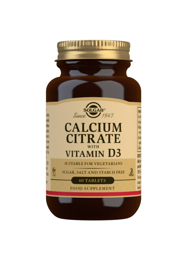 Solgar Calcium Citrate with Vitamin D3 Tablets - Pack of 60