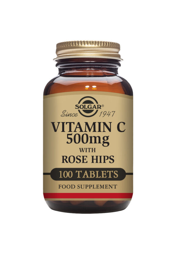 Solgar Vitamin C 500 mg with Rose Hips Tablets - Pack of 100