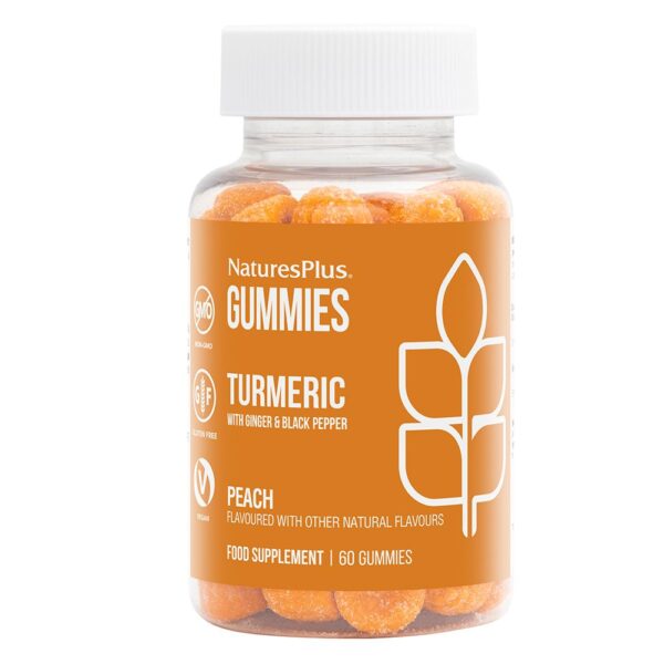 NaturesPlus Turmeric with Ginger and Black Pepper Peach Flavored - 60 Gummies