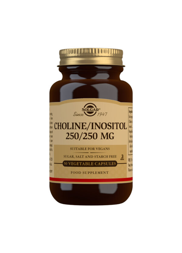 Solgar Choline 250 mg / Inositol 250 mg Vegetable Capsules - Pack of 50